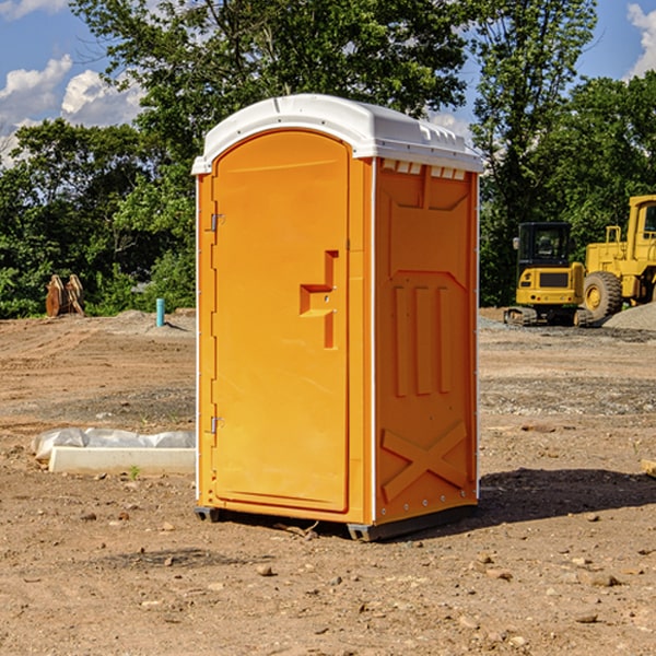 how often are the portable restrooms cleaned and serviced during a rental period in Lacarne OH